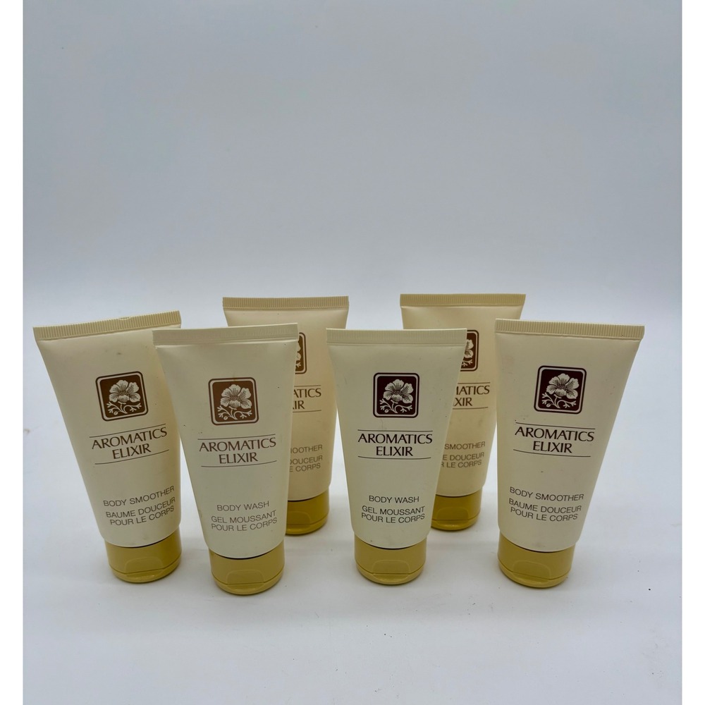 Clinique Aromatics Elixir 6pc Set 4 Body Smoother 2 Body Wash 2.5oz 75ml Each